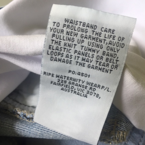 NWT RIPE womens S maternity denim shorts light wash over tummy waistband stretch - Picture 11 of 16